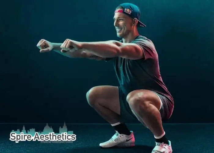 Image of man build leg muscle Buckingham through exercise