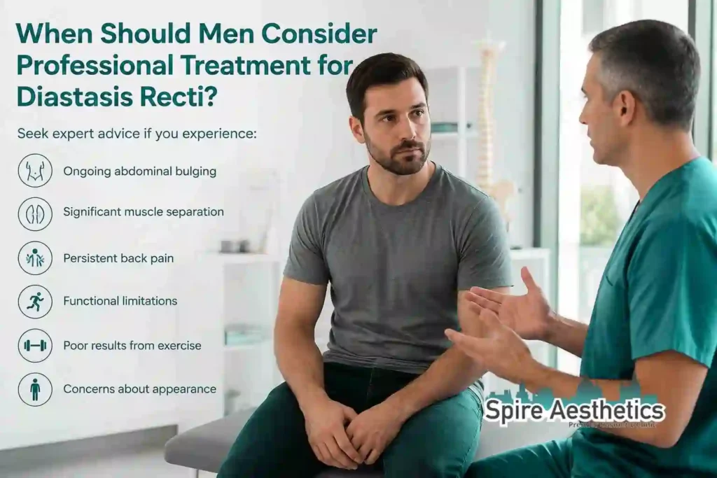 When Should Men Consider Professional Treatment for Diastasis Recti Buckingham?